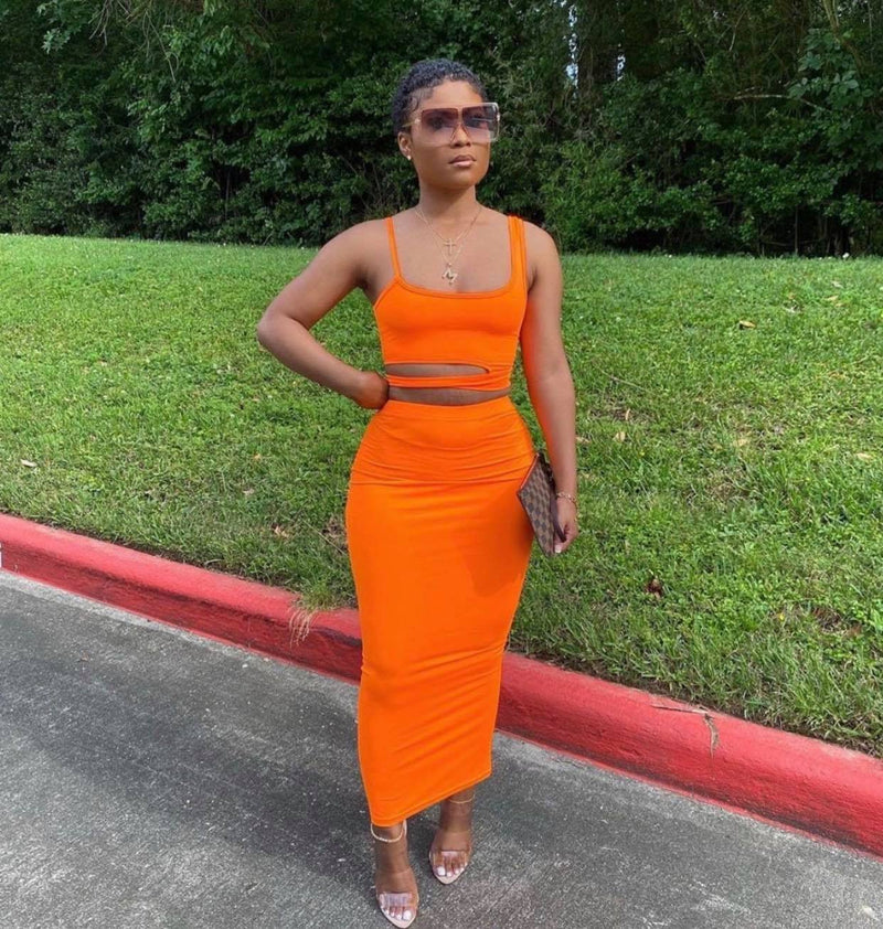 V Crop Top Set